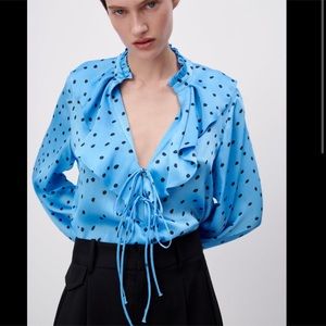 Zara polka dot blouse